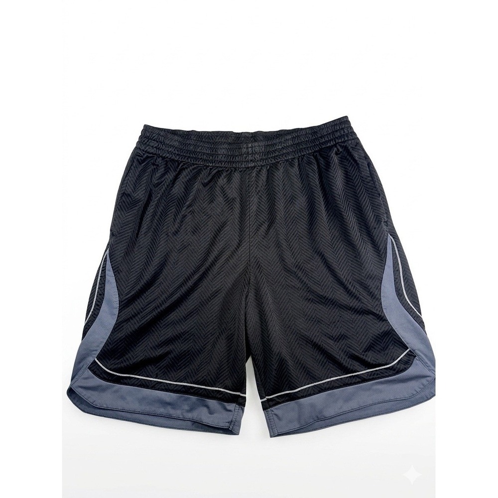 Adidas Men's Athletic Shorts Large Black Gray Performance Gym Basketball Train